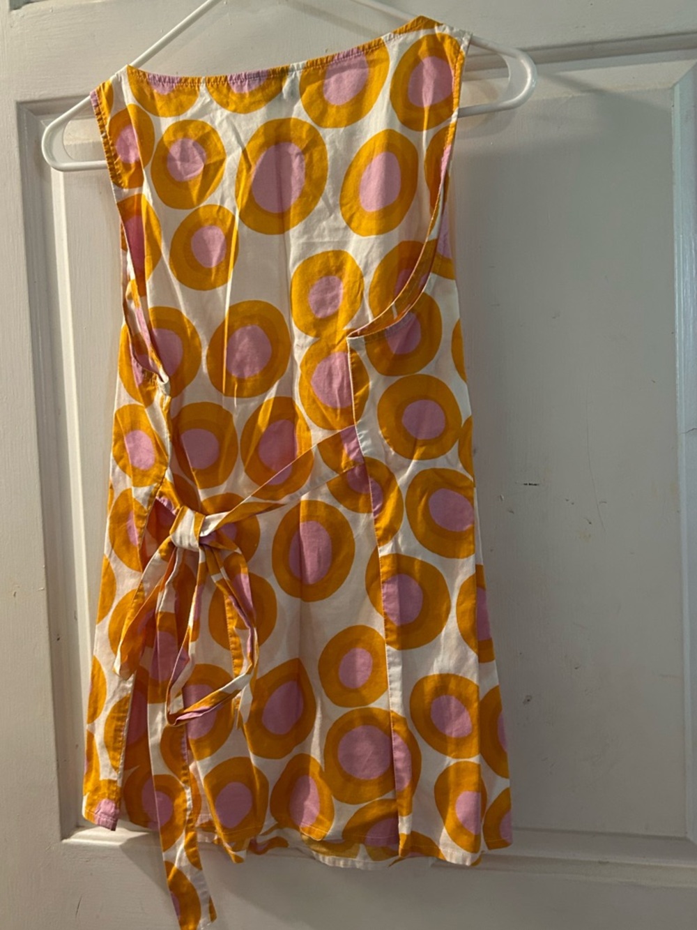 Anthropologie Sleeveless Circle-Print Dress in Yellow and Pink - Picture 2 of 2